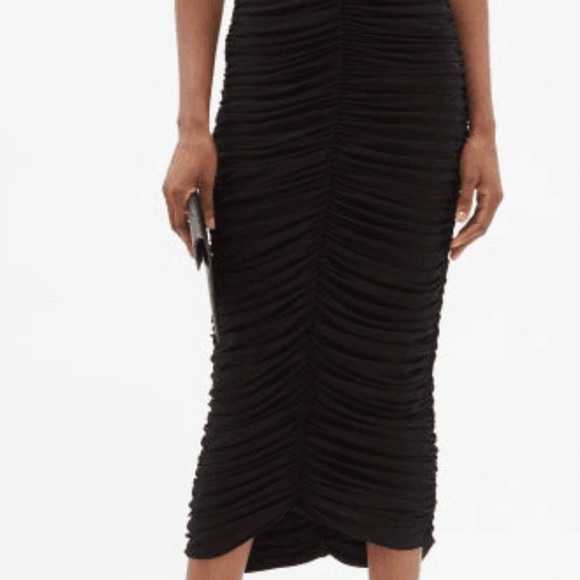 Red Norma Kamali Sweetheart Strapless Dress - Picture 3 of 6